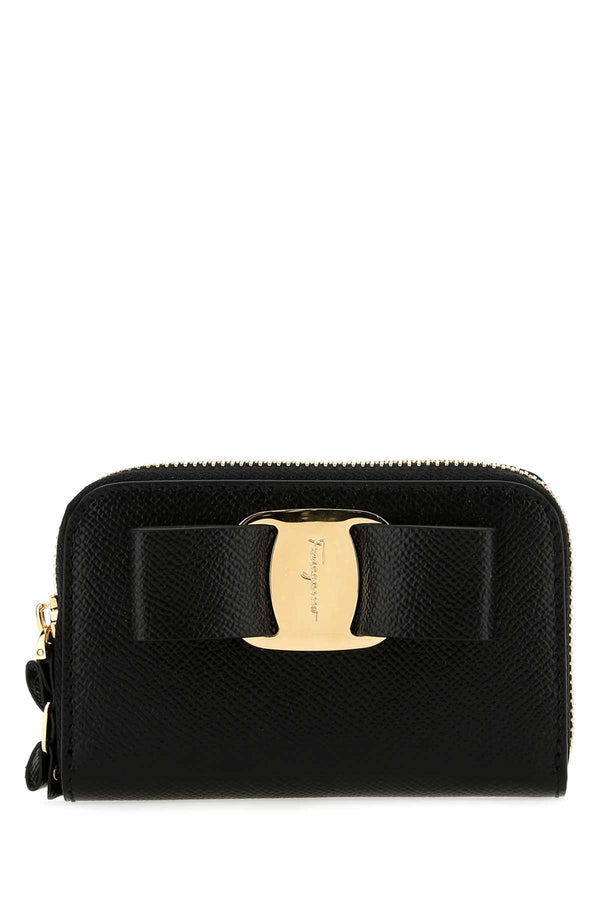 Vara  Bow Zipped Pouch, Gold Hardware
