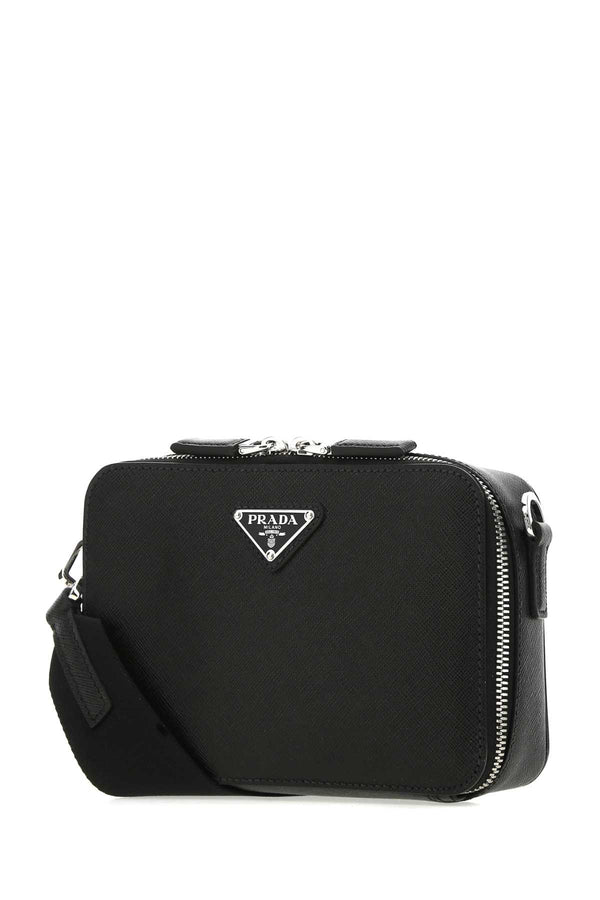 Saffiano Leather Shoulder Bag, Silver Hardware
