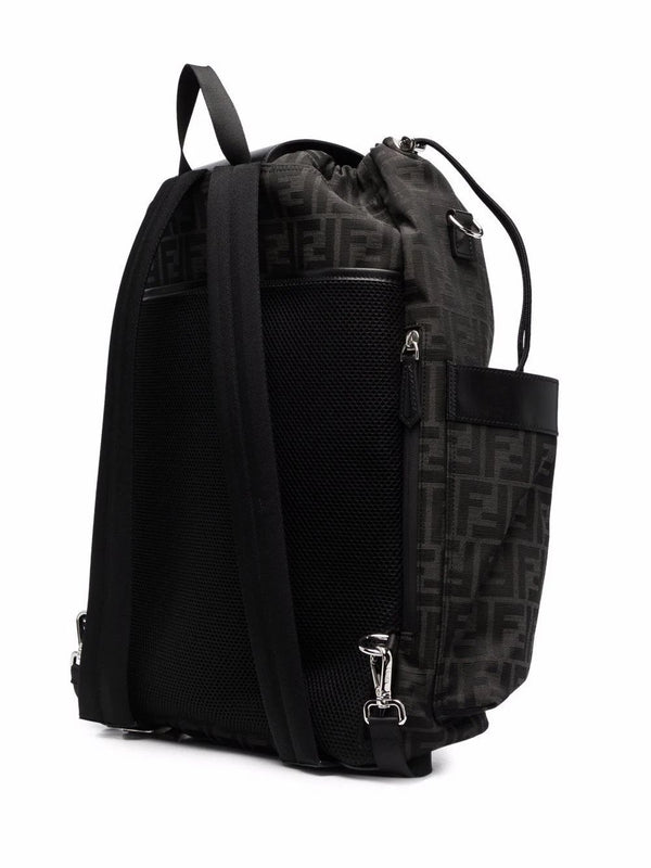 FF Jacquard Drawstring Backpack, Silver Hardware