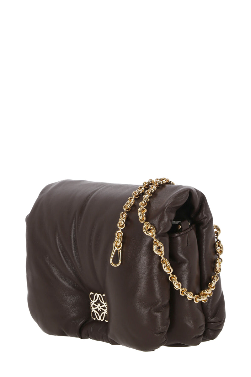 Goya Puffer (width 22 cm) Shoulder Bag, Gold Hardware