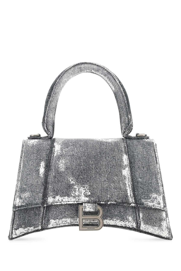 Hourglass Small Top Handle Bag, silver hardware