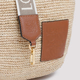 Mini Raffia Slit Bag, Gold Hardware