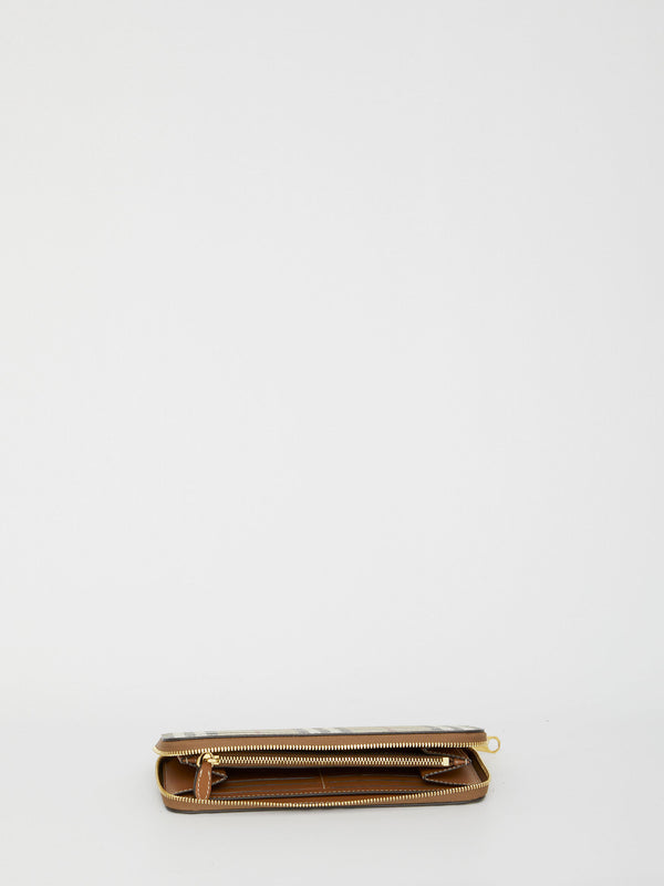 Vintage Check Ziparound Wallet, gold hardware