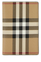Vintage Check and Leather Vertical Card Case