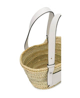 Raffia Small Basket Bag, Silver Hardware