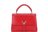M51924 VERY ONE HANDLE BAG (AH1158) RED LEATHER SILVER HARDWARE, WITH STRAP & DUST COVER