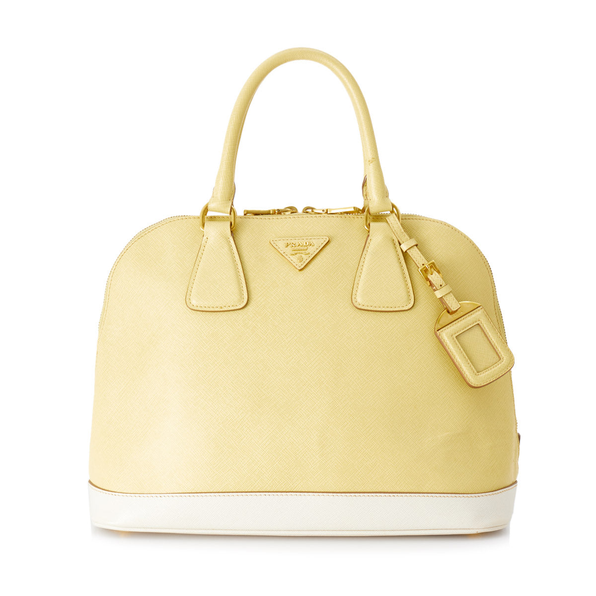 White Prada Promenade Saffiano Leather Bag