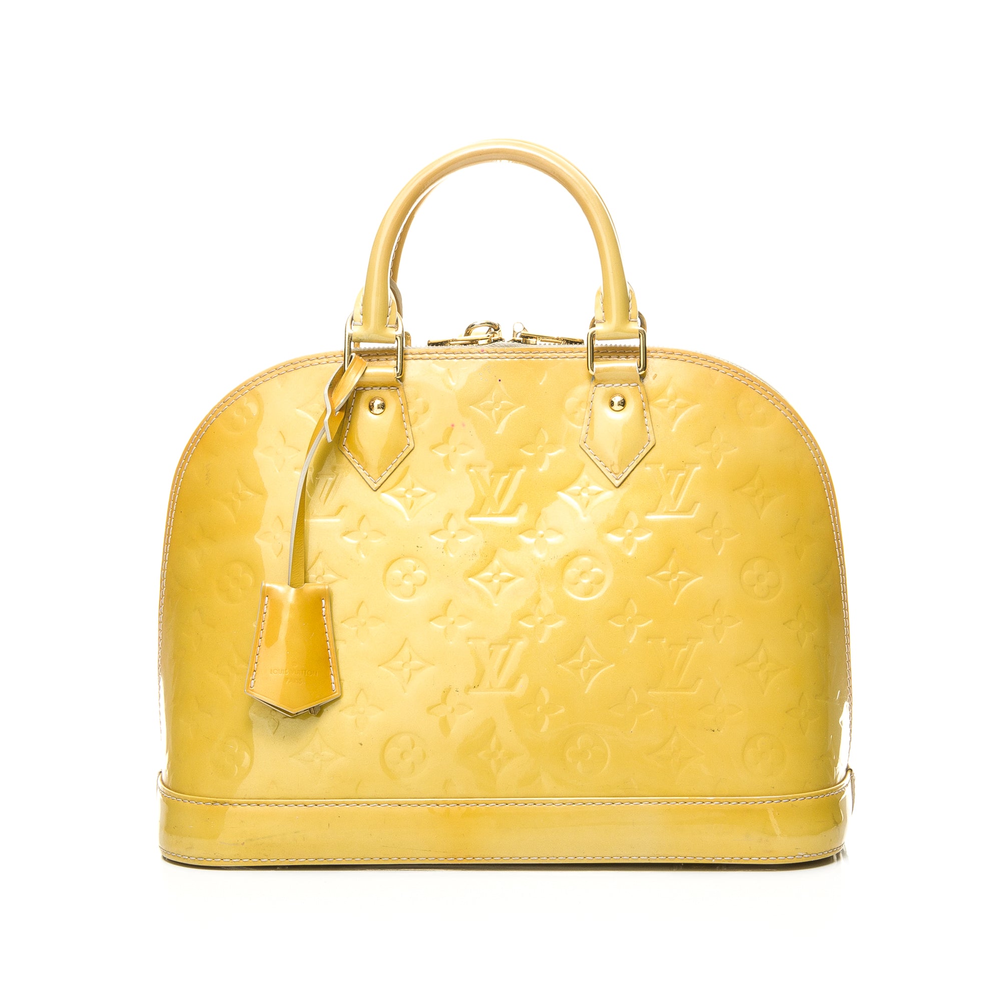 Louis Vuitton Yellow Citron Epi Leather Alma BB Bag w/ Jacquard