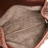 Flap Cosmetic Clutch in Intrecciato Leather