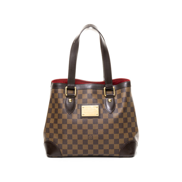 Hampstead Damier PM Top handle bag in Coated Canvas, Gold Hardware