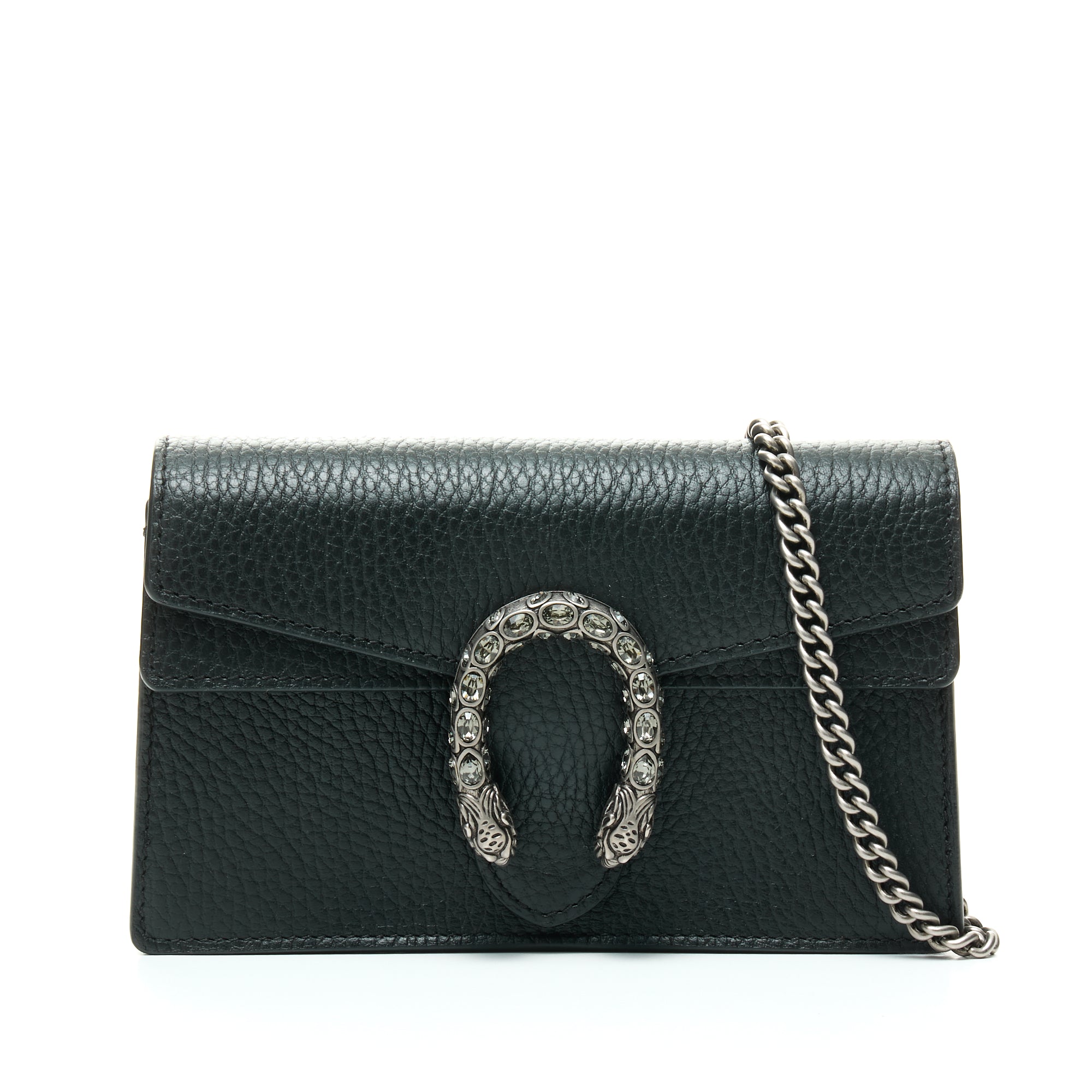 Gucci Dionysus Super Mini Bag Silver in Leather with Ruthenium