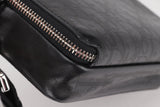 MESSENGER POUCH (22-BO-1200) BLACK OBLIQUE GALAXY LEATHER SILVER HARDWARE, WITH DUST COVER &amp; BOX