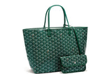 SAINT LOUIS PM TOTE GREEN GOYARDINE, WITH POUCH & DUST COVER
