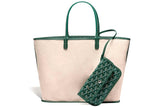 SAINT LOUIS PM TOTE GREEN GOYARDINE, WITH POUCH & DUST COVER