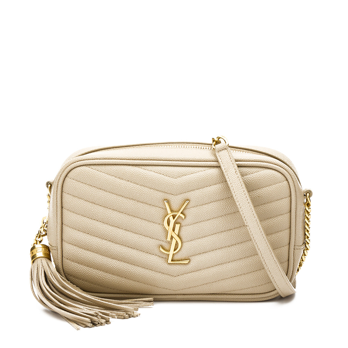 Saint Laurent 2020 Lou Mini YSL Beige Matelasse Camera Crossbody