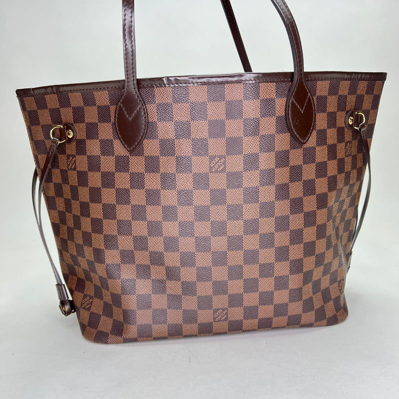 Neverfull Damier MM Tote bag in Coated canvas, Gold Hardware