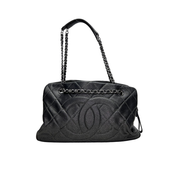 Petite timeless tote petite Shoulder bag in Caviar leather, Silver Hardware
