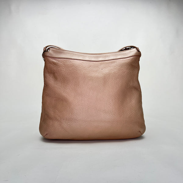 Gancini Shoulder bag in Calfskin, Gold Hardware