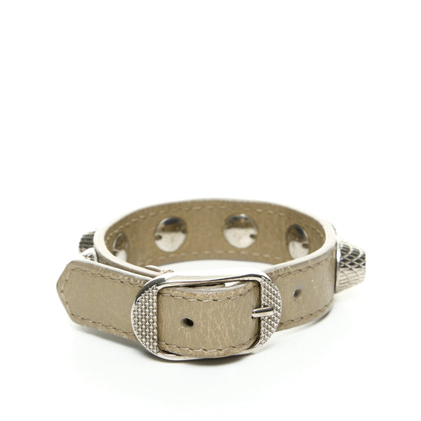 Studded Bracelet Jewellery Accessories in Distressed Leather, Silver Hardware