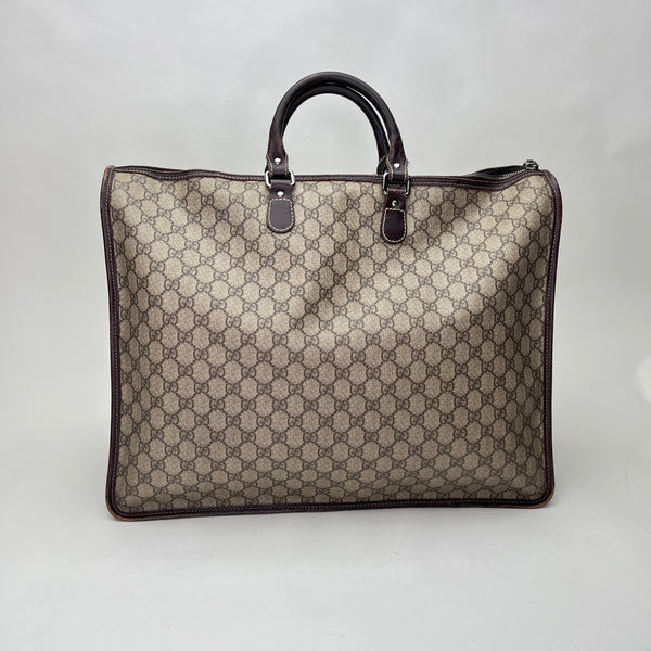 Gucci Monogram Tote One Size Briefcase in Coated canvas, Silver Hardware