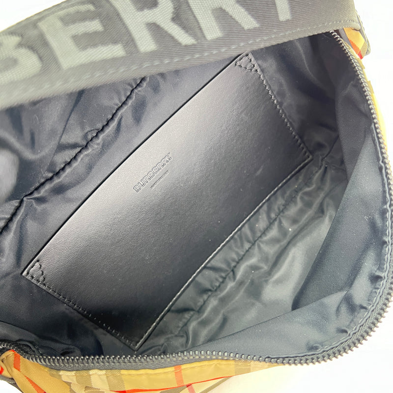 Sonny Check Belt bag in Nylon, Silver Hardware