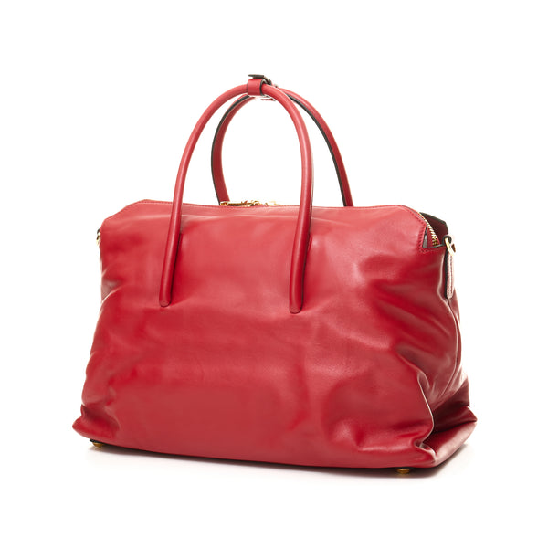 Soft Two-Way Top handle bag in Calfskin, Gold Hardware