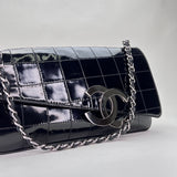 CC Chocolate Bar Shoulder bag in Patent leather, Silver Hardware