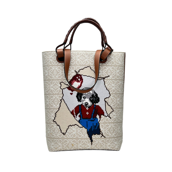Anagram Jacquard "Puppy" Tote bag in Jacquard, N/A Hardware