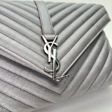 College Large Crossbody bag in Caviar leather, Silver Hardware