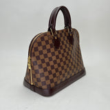 Alma Damier Ebene PM PM Top handle bag in Coated canvas, Gold Hardware