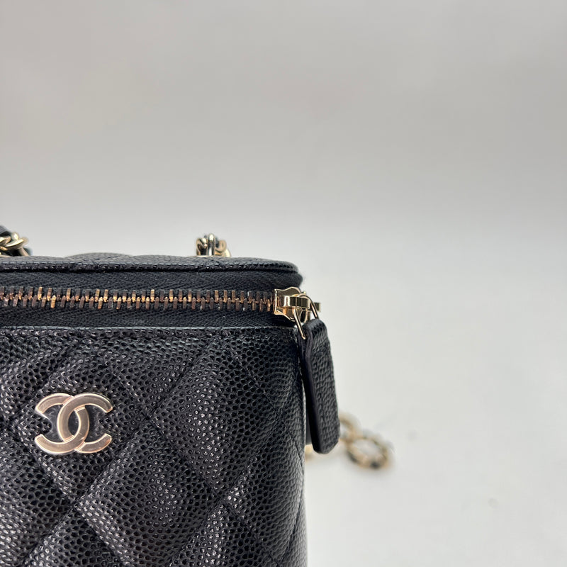 Classic Vanity bag in Caviar leather, Light Gold Hardware