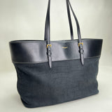 East West Large Tote bag in Suede leather, Gold Hardware
