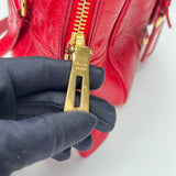 Vitello Shine Top handle bag in Calfskin, Gold Hardware