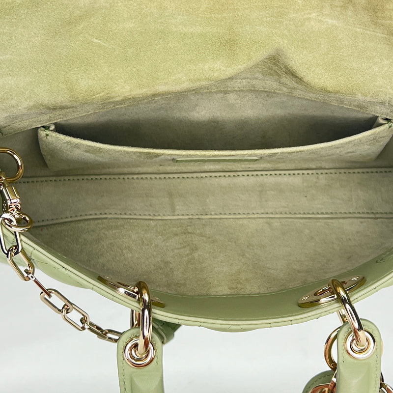 Lady D-Joy  Medium Top handle bag in Lambskin, Gold Hardware