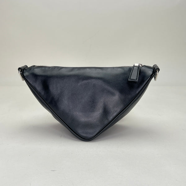 Triangle Crossbody bag in Calfskin, Silver Hardware