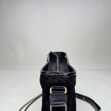 Gabrielle Medium Crossbody bag in Suede and calfskin, Silver and gold Hardware