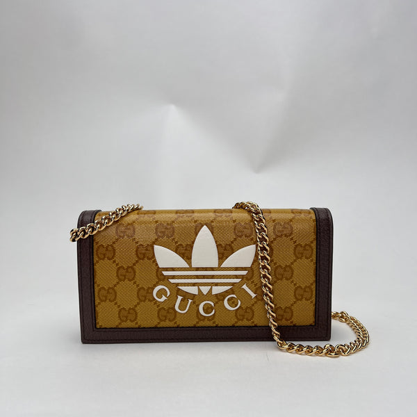 x Adidas wallet Wallet on chain in Monogram coated canvas, Gold Hardware