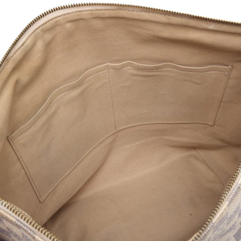 Totally Damier Azur MM Shoulder bag in Coated canvas, Gold Hardware