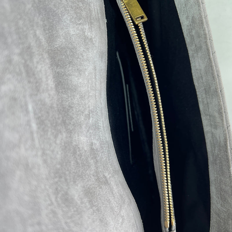 College Shoulder bag in Suede leather, Gold Hardware