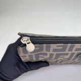 FF Pouch in Coated canvas, Gold Hardware
