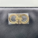 The Gancini Speedy Pouch in Saffiano leather, Gold Hardware