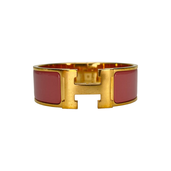 Clic Clac H Small Bracelet in Enamel and Gold-plated Hardware, Gold Hardware