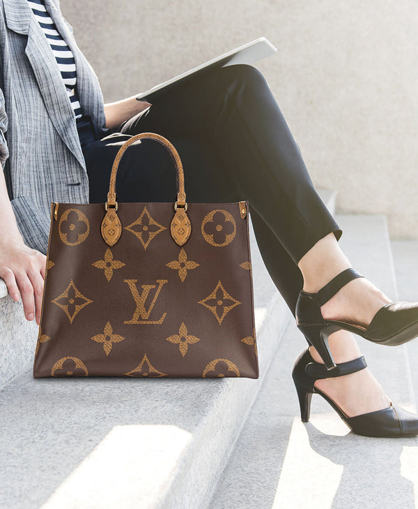 Sitting Woman with LV Bag