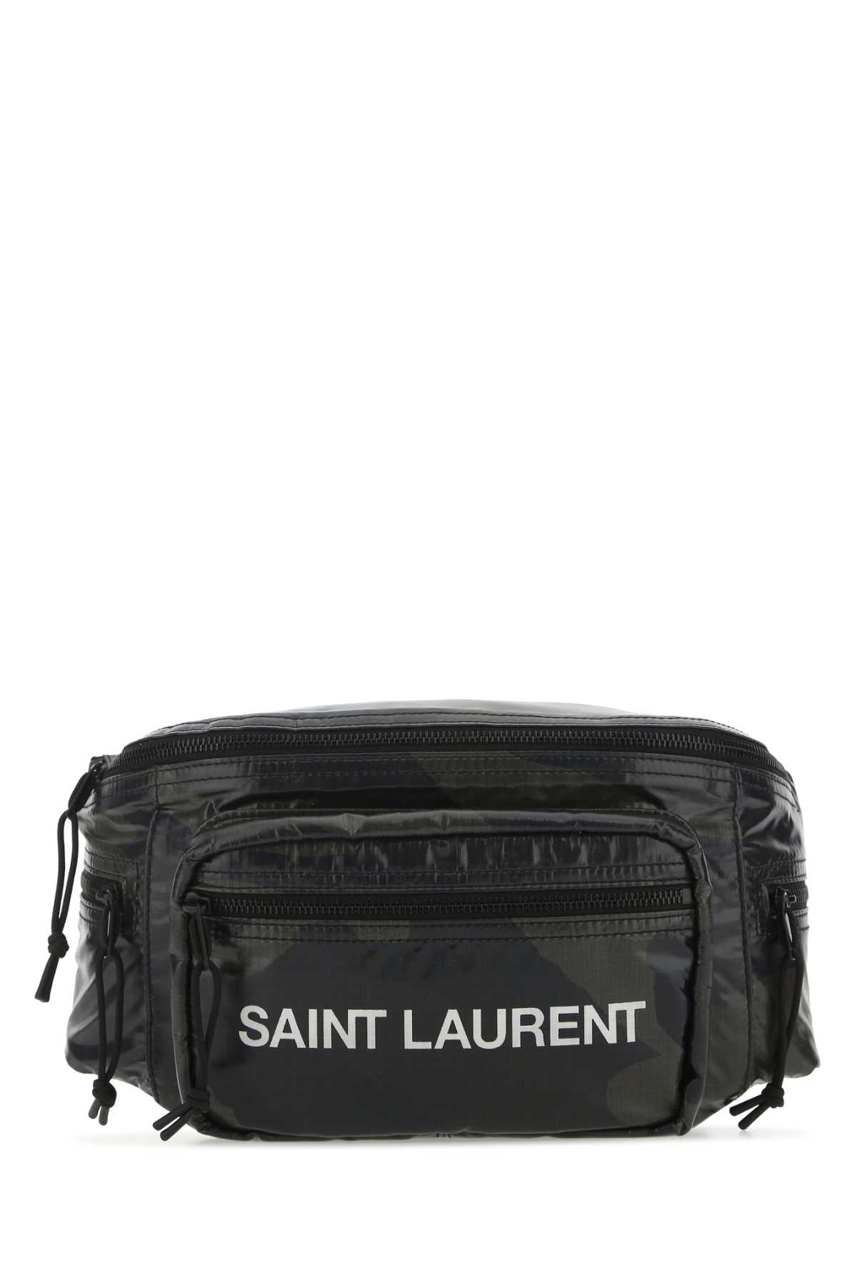 Saint Laurent monogram-logo Leather Messenger Bag - Black