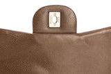 Classic Jumbo Simple Flap Shoulder Bag in Caviar Leather