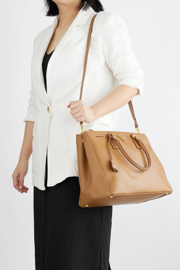 Galleria Top Handle Bag in Saffiano Leather