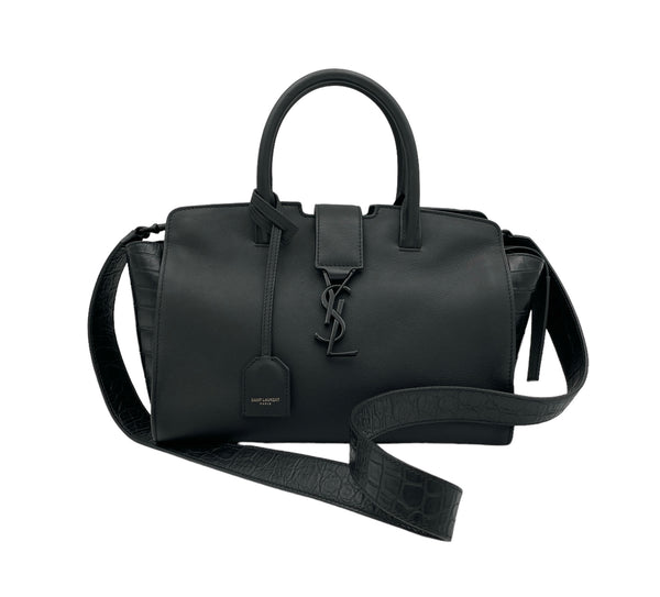Downtown Cabas Top handle bag in Calfskin, Silver Hardware