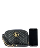 GG Marmont Mini Shoulder Bag, Gold Hardware