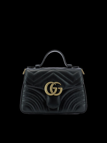 GG Marmont Mini Top Handle Bag, Gold Hardware