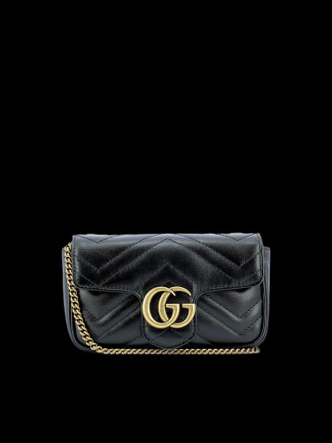GG Marmont Super Mini Shoulder Bag, Gold Hardware